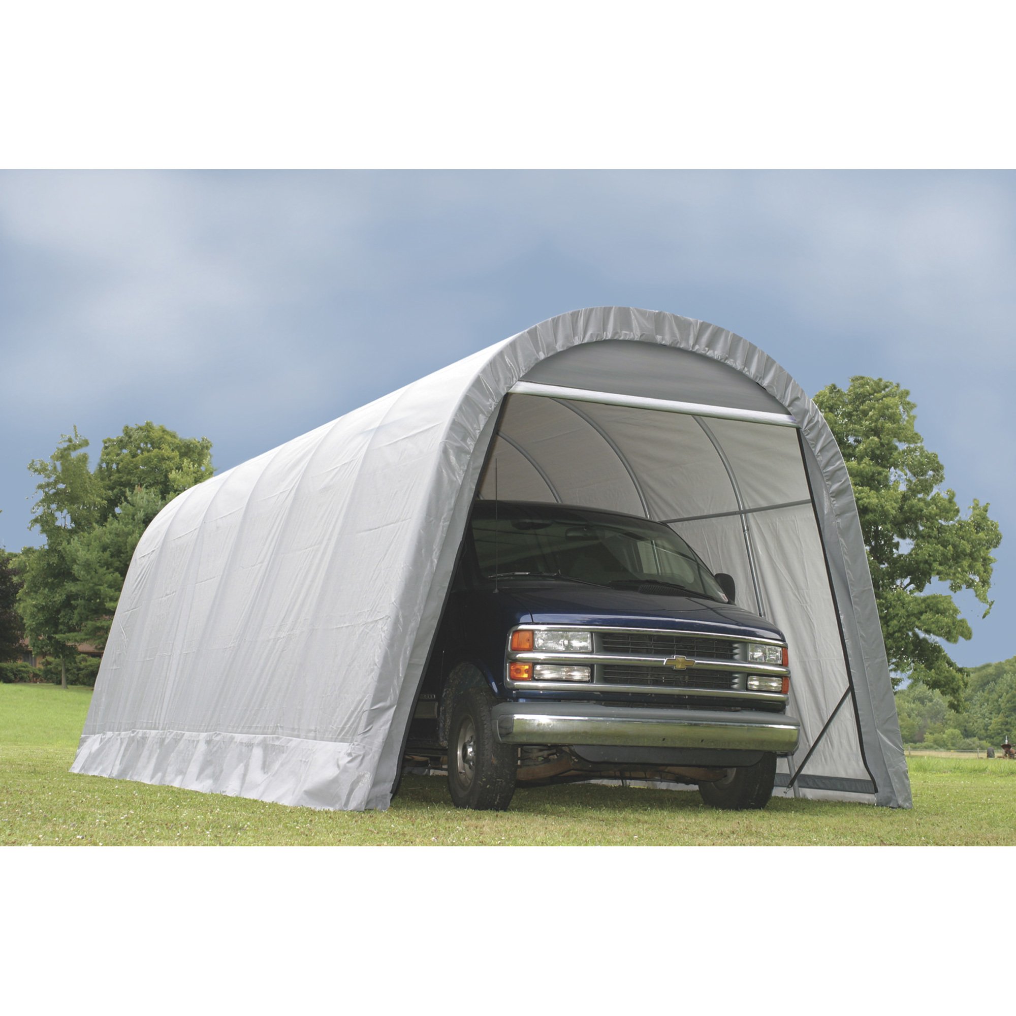 ShelterLogic Round-Style Instant Garage/Shelter — 28ft.L x 13ft.W x 10ft.H, 1 5/8in. Frame